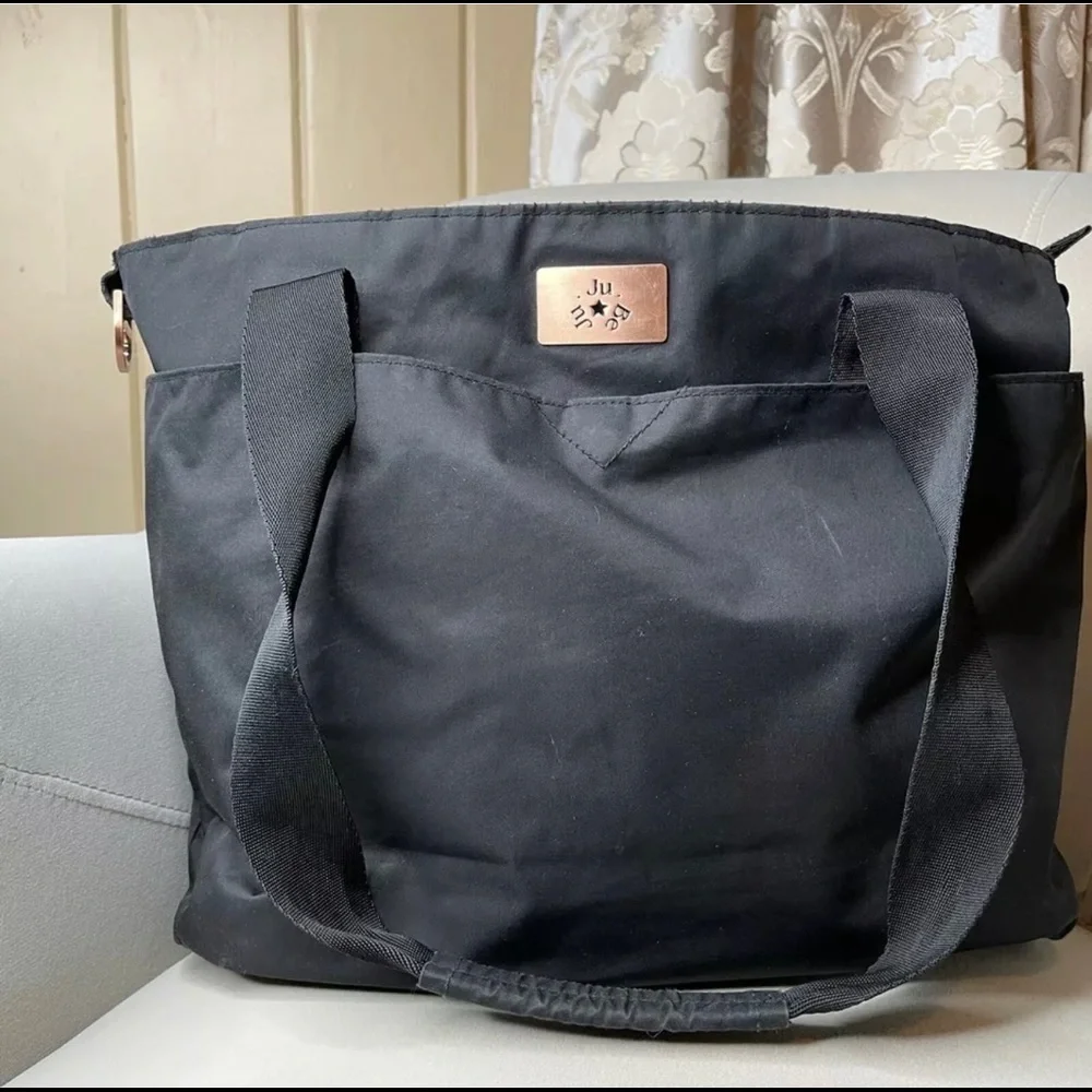 Ju-Ju-Be Encore Tote Black Diaper Bag Nylon Carry All Bag